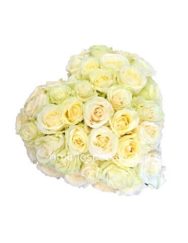 Cuore di rose bianche a partire da 13 rose